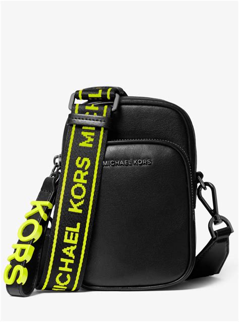 michael kors small leather neon logo tape crossbody bag|Michael Kors extra small crossbody.